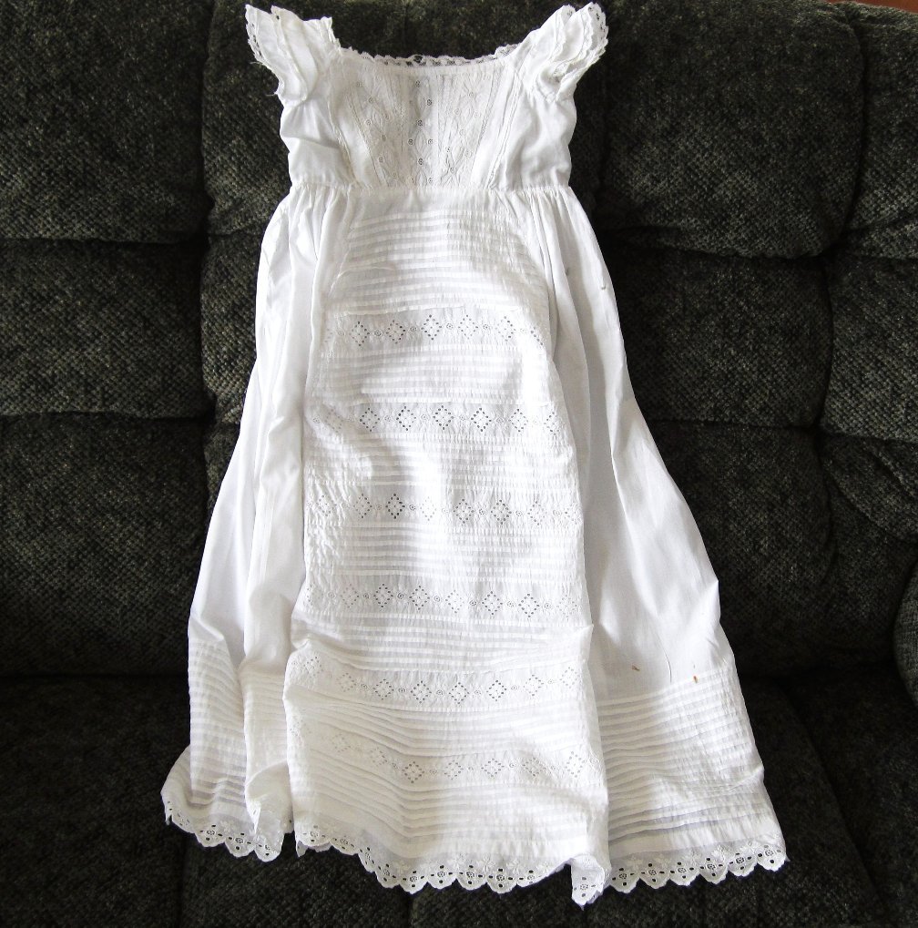 Vintage Cotton Eyelet Christening Dress Vintage Cotton Eyelet Christening Dress