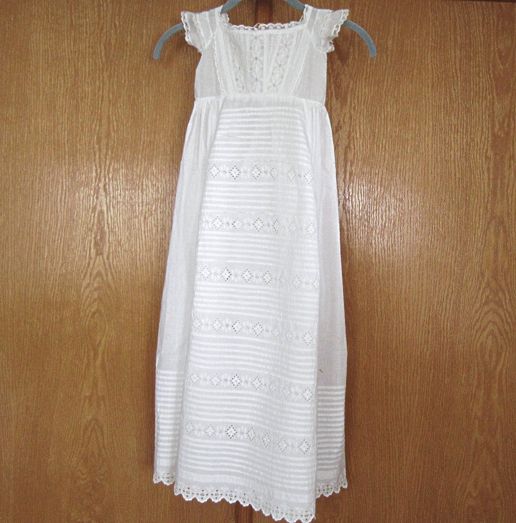 Vintage Cotton Eyelet Christening Dress Vintage Cotton Eyelet Christening Dress