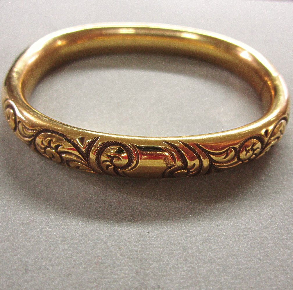 Gold Filled Victorian Revival Hinged Bracelet Gold Filled Victorian Revival Hinged Bracelet