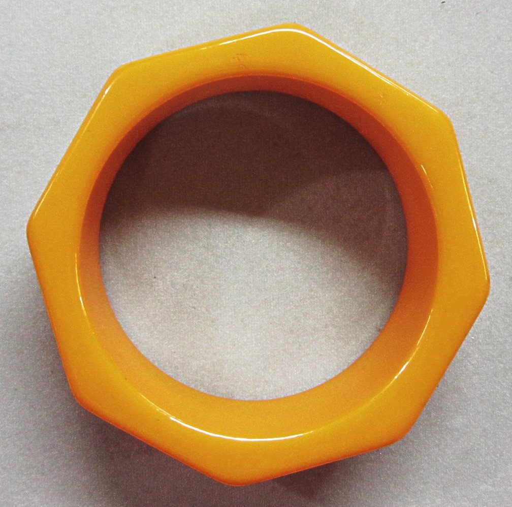 Vintage Butterscotch Bakelite Octagon Bracelet Big and Chunky Vintage Butterscotch Bakelite Octagon Bracelet Big and Chunky