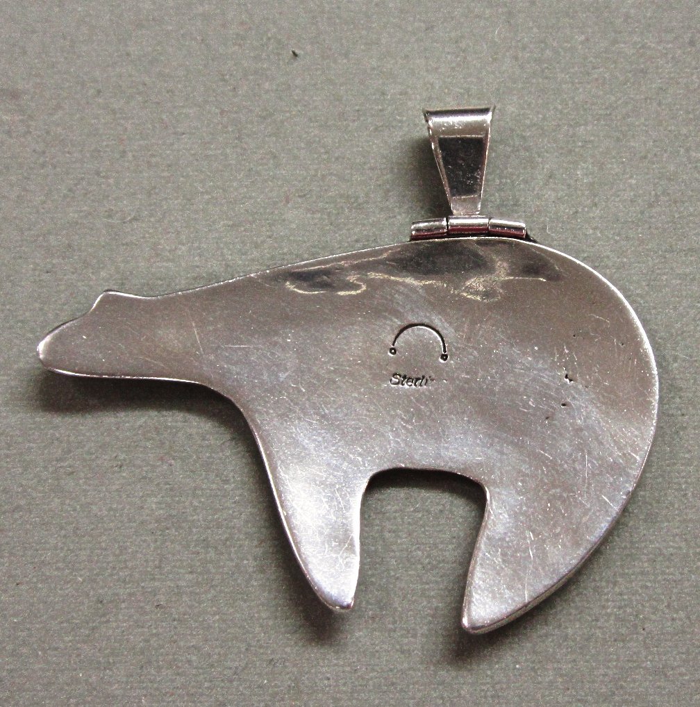 Sterling Silver Native American Heartline Bear Pendant Sterling Silver Native American Heartline Bear Pendant