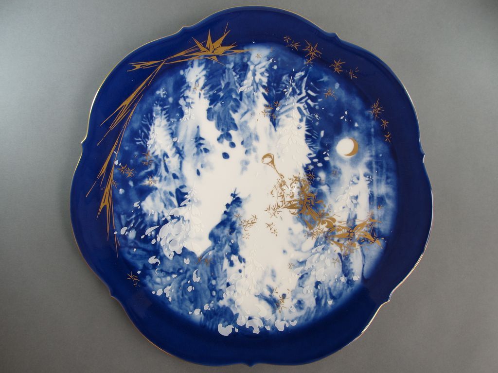Meissen Year Plate 1992 Winter Forest Meissen Year Plate 1992 Winter Forest