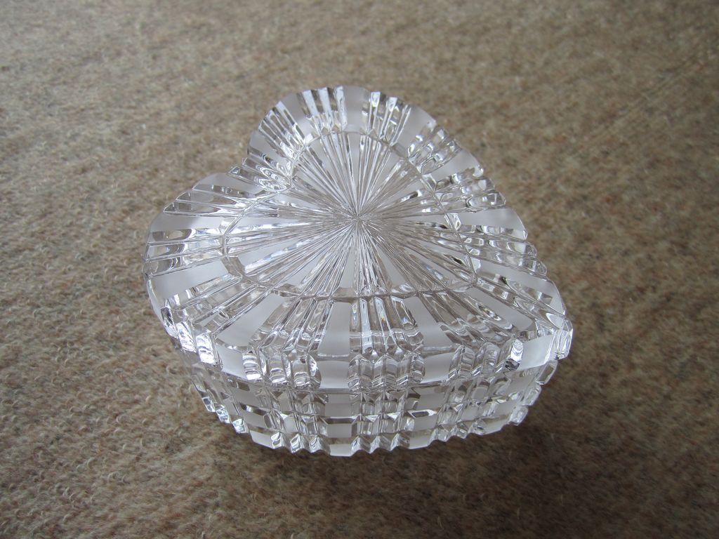 Heart-Shaped Cut Glass Box Heart-Shaped Cut Glass Box