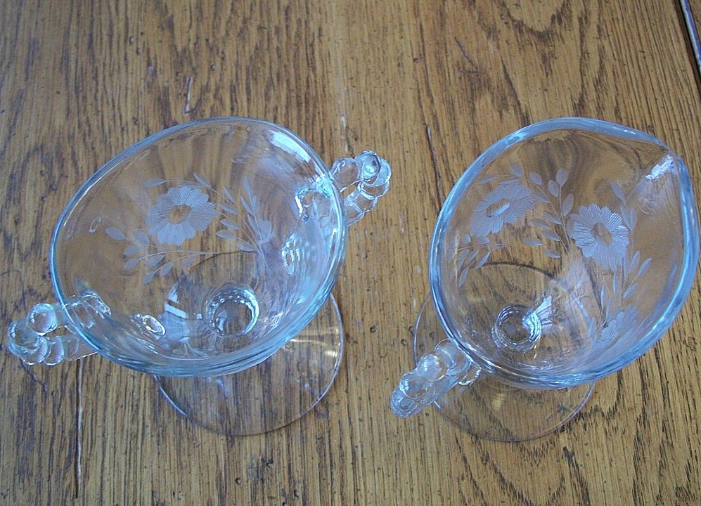 Crystal Etched Creamer And Sugar Crystal Etched Creamer And Sugar