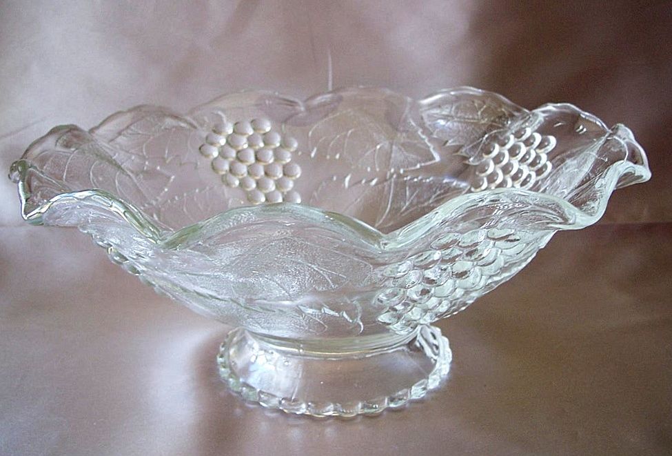 Harvest Grape Crystal Footed Bowl Colony or Indiana Harvest Grape Crystal Footed Bowl Colony or Indiana
