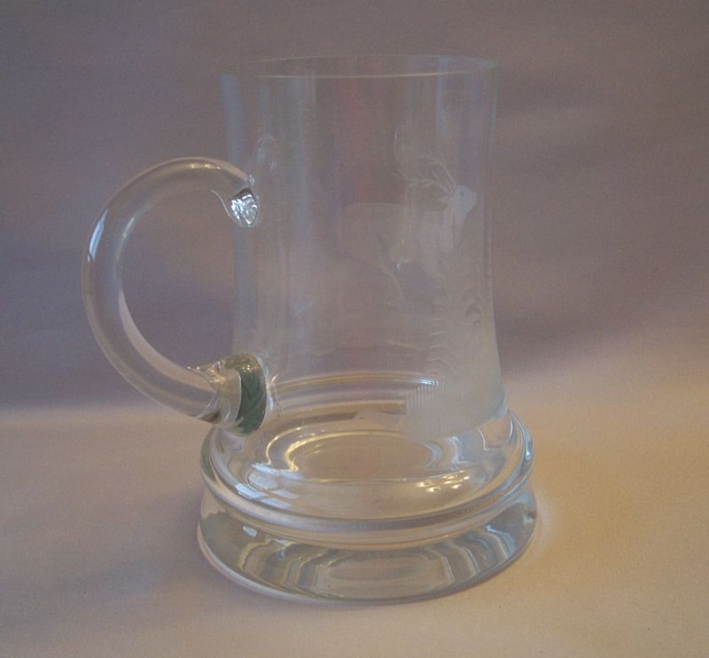 Crystal Etched Deer Beer Stein Crystal Etched Deer Beer Stein