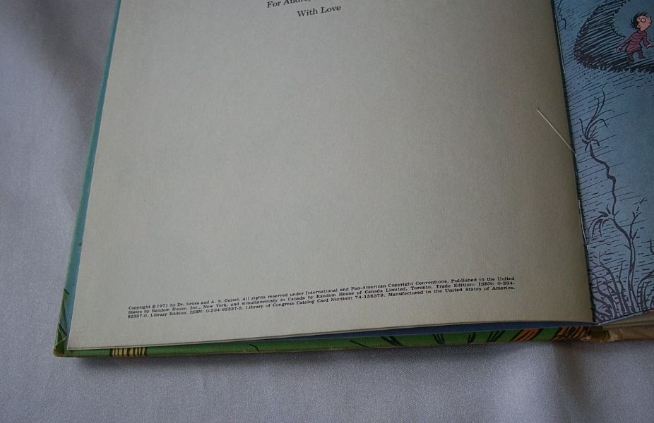 Dr. Seuss The Lorax 1971 Children's Picture Book Dr. Seuss The Lorax 1971 Children's Picture Book