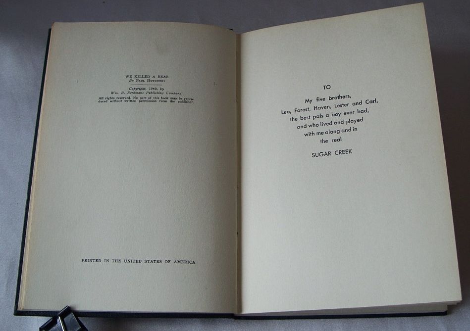 We Killed A Bear A Sugar Creek Gang Story By Paul Hutchens 1942 We Killed A Bear A Sugar Creek Gang Story By Paul Hutchens 1942