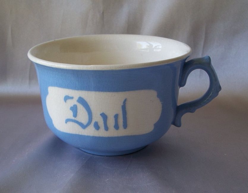 Harker Pottery Cameo Ware Dad Cup Harker Pottery Cameo Ware Dad Cup