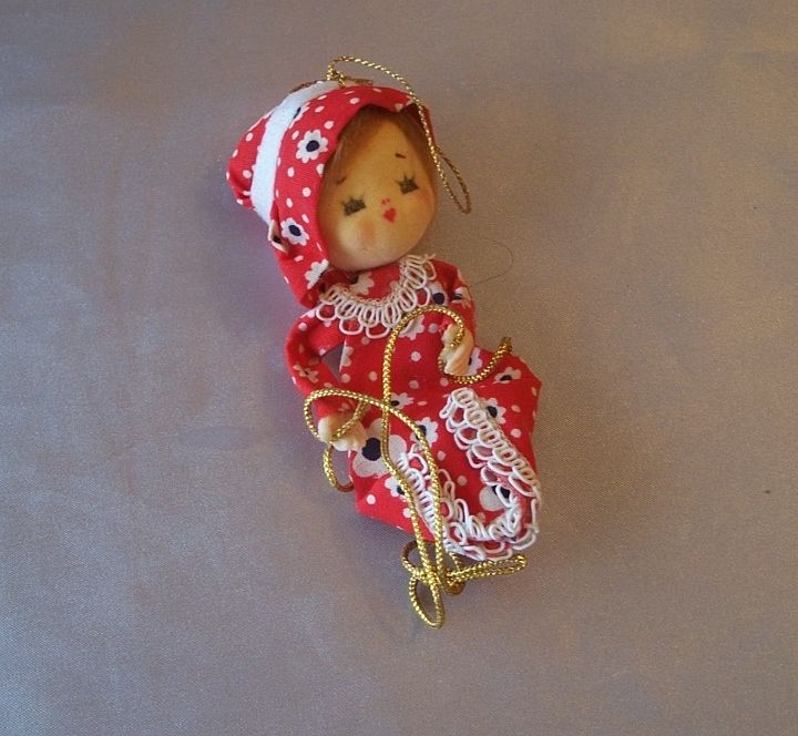 Vintage Little Girl Christmas Ornament Vintage Little Girl Christmas Ornament