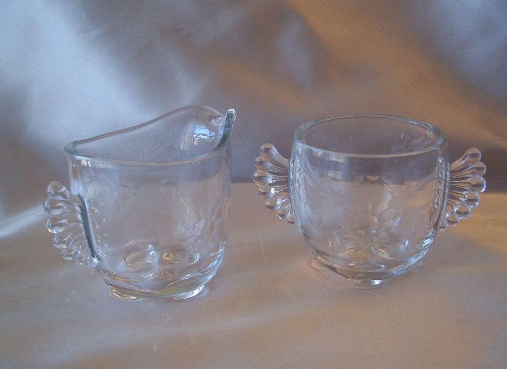 Crystal Paden City Creamer and Sugar Set Crystal Paden City Creamer and Sugar Set