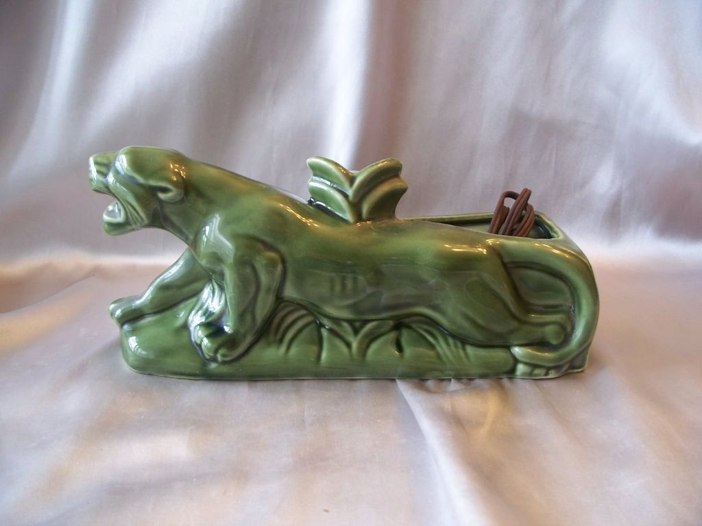 Vintage Green Panther TV Lamp from colemanscollectibles on Ruby Lane
