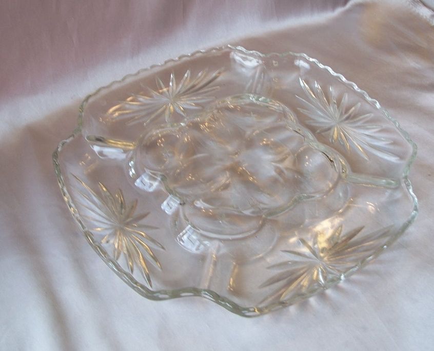 Early American Prescut Deviled Egg and Relish Plate Early American Prescut Deviled Egg and Relish Plate