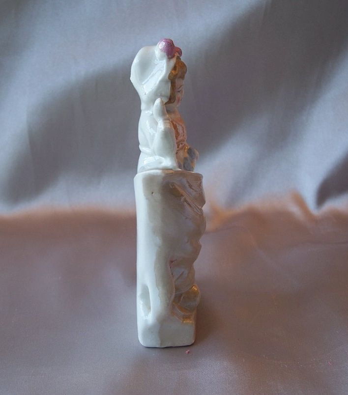 German Bisque Match Stick Holder Figurine German Bisque Match Stick Holder Figurine