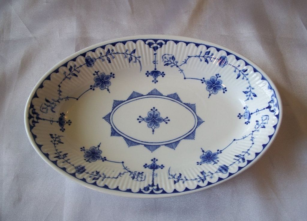 Furnivals Denmark Blue Gravy Boat Underplate Creamer Furnivals Denmark Blue Gravy Boat Underplate Creamer