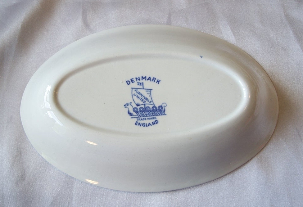 Furnivals Denmark Blue Gravy Boat Underplate Creamer Furnivals Denmark Blue Gravy Boat Underplate Creamer