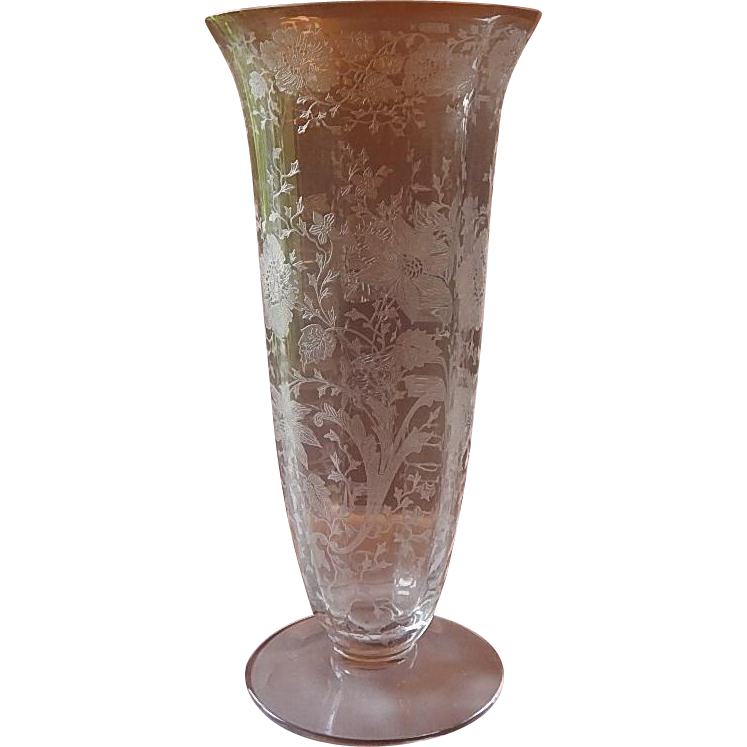 Cambridge Glass Wildflower Crystal Flower Vase from