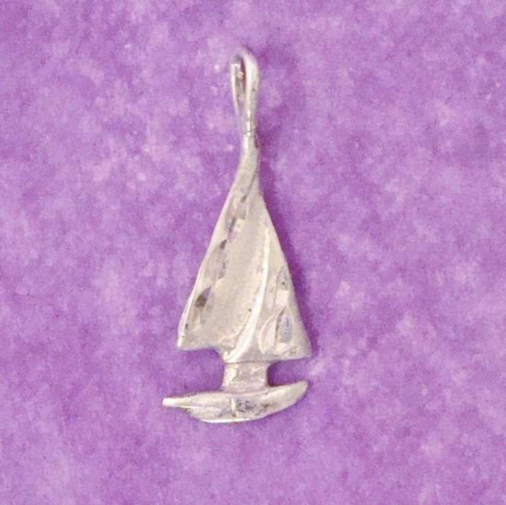1980's Sterling Silver Sail Boat ~ Nautical Charm / Pendant 1980's Sterling Silver Sail Boat ~ Nautical Charm / Pendant