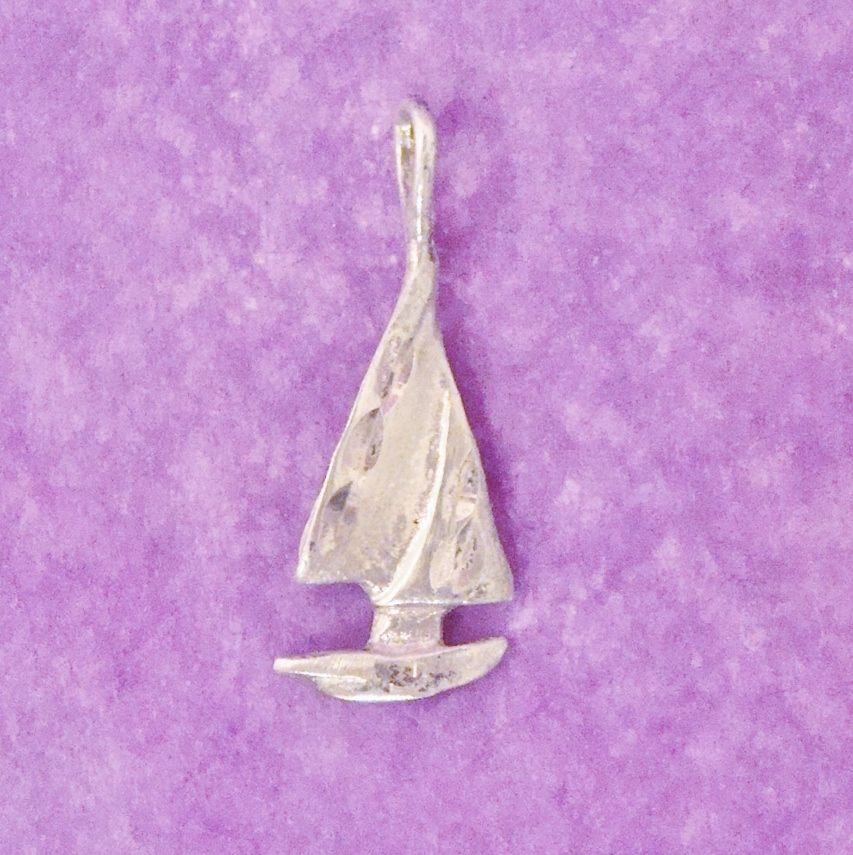 1980's Sterling Silver Sail Boat ~ Nautical Charm / Pendant 1980's Sterling Silver Sail Boat ~ Nautical Charm / Pendant
