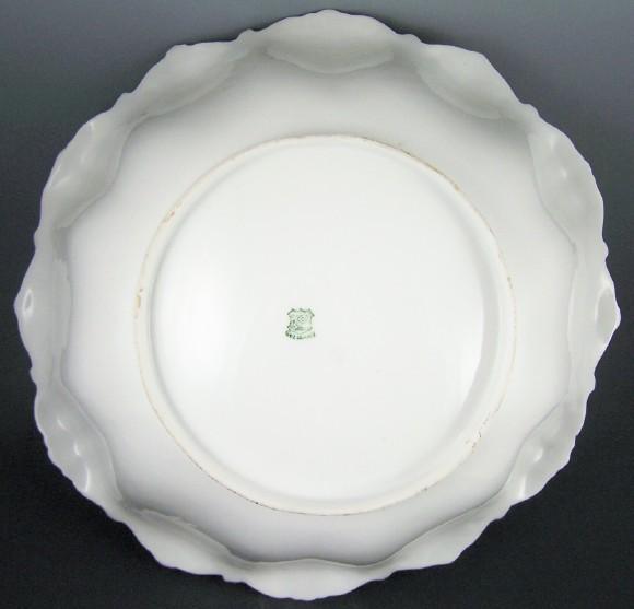 Ornately Molded C. & E. Carstens (Weimar, Germany) 11" Display Bowl, Lilies on Tranquil Pond, 1918-1945 Ornately Molded C. & E. Carstens (Weimar, Germany) 11" Display Bowl, Lilies on Tranquil Pond, 1918-1945