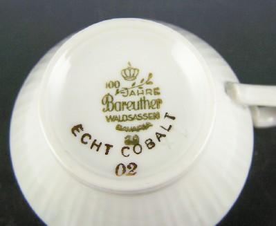 Classic Bareuther Cobalt & Gold Cup and Saucer, Greek Key Border, 1966-69 Classic Bareuther Cobalt & Gold Cup and Saucer, Greek Key Border, 1966-69