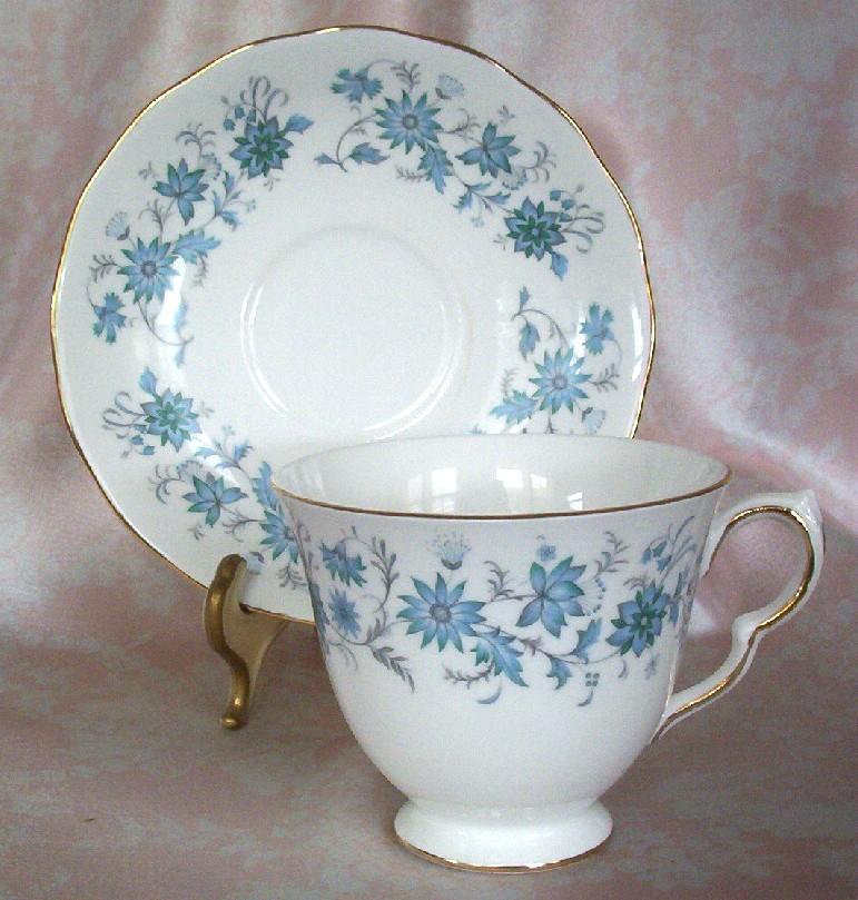 Vintage Colclough Cup & Saucer Set, Blue & White, Flowers Vintage Colclough Cup & Saucer Set, Blue & White, Flowers
