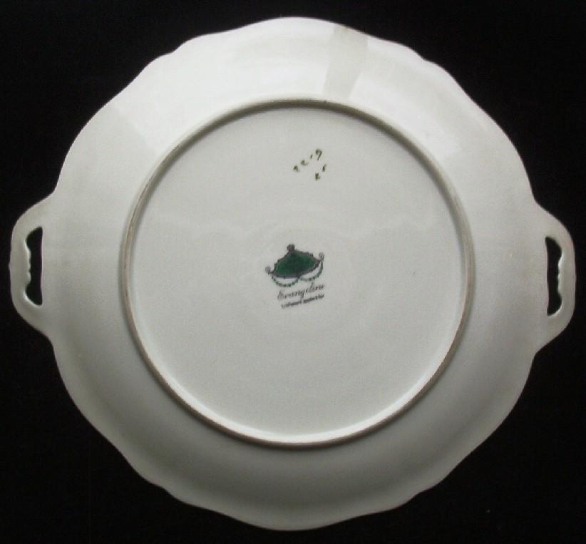 Rosenthal Ivory Cake Plate, Gilded Handles, Evangeline Pattern, Springtime Florals, 1920s-40s Rosenthal Ivory Cake Plate, Gilded Handles, Evangeline Pattern, Springtime Florals, 1920s-40s