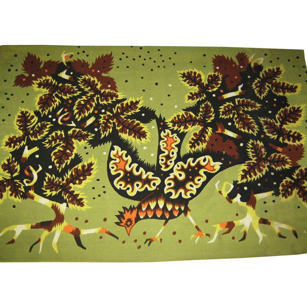 Vintage Mid-Century Moderne Tapestry by French Artist Raymond Hurtu, CA.1960's Vintage Mid-Century Moderne Tapestry by French Artist Raymond Hurtu, CA.1960's