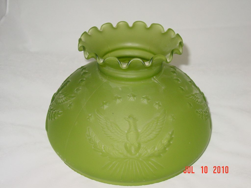 Vintage Green Glass Eagle/Military Lamp Shade/Globe Vintage Green Glass Eagle/Military Lamp Shade/Globe
