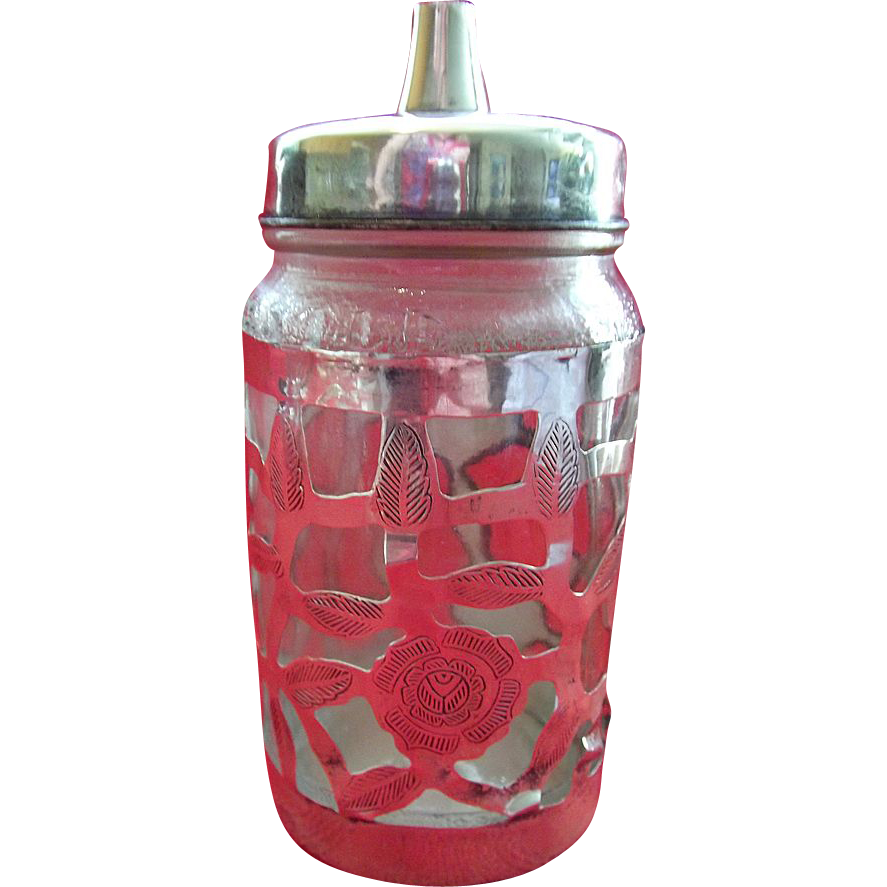 Mexican Sterling Silver overlay with Nestle Jar Sugar Shaker Mexican Sterling Silver overlay with Nestle Jar Sugar Shaker