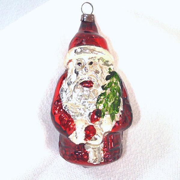 santa claus with tree glass christmas ornament santa claus with tree glass christmas ornament