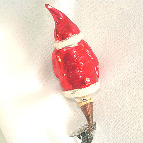 Santa Claus With Tree Clip On Glass Christmas Ornament Santa Claus With Tree Clip On Glass Christmas Ornament