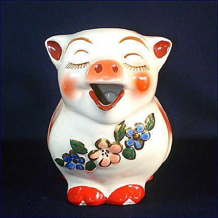 Shawnee Smiley Pig Water Pitcher Gold Trim Shawnee Smiley Pig Water Pitcher Gold Trim