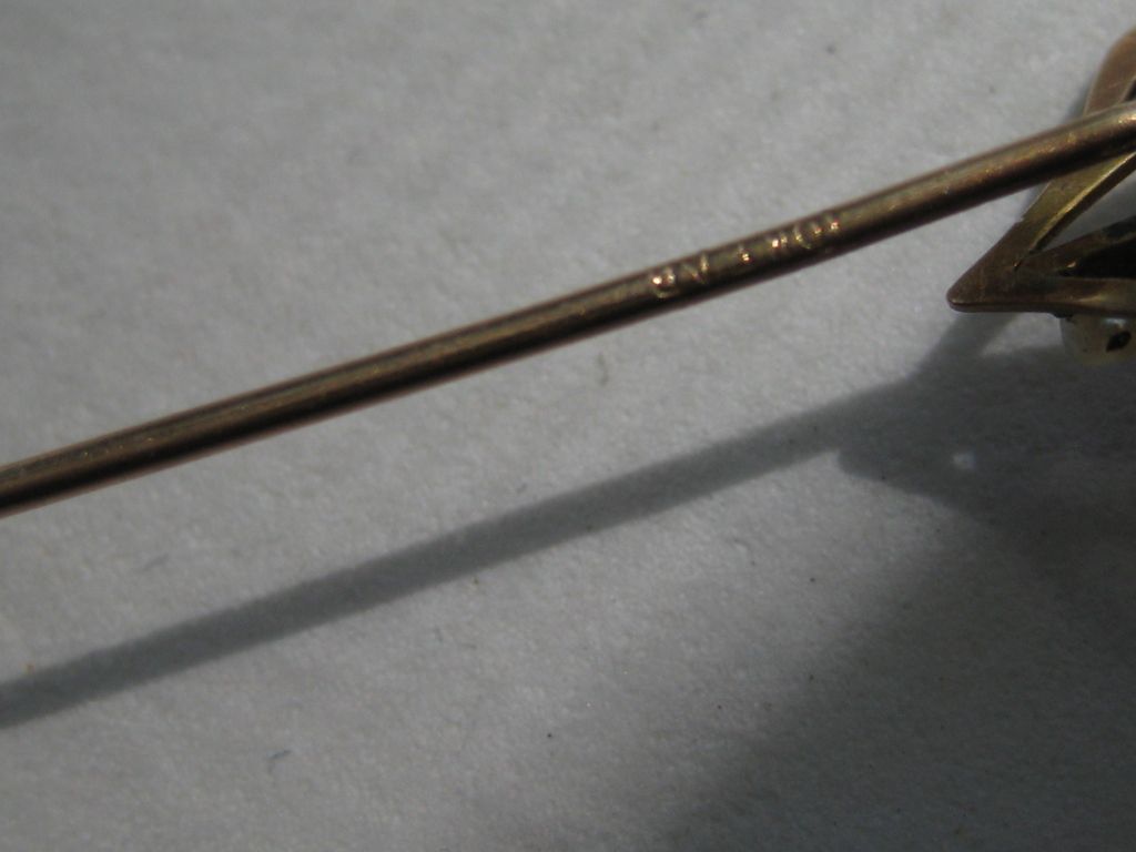 Vintage Victorian 10k Stick Pin Yellow Rose Gold Garnet Seed Pearl Vintage Victorian 10k Stick Pin Yellow Rose Gold Garnet Seed Pearl