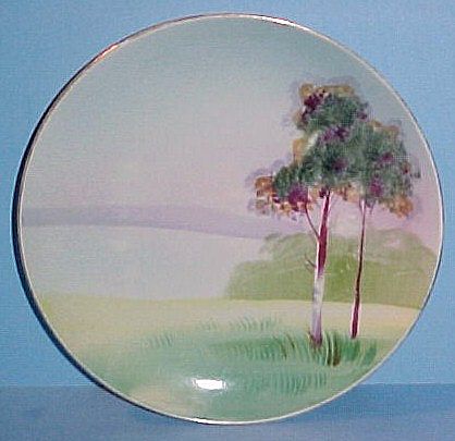 Nippon Hand Painted Japan Scenic Trees Lake Grass Porcelain 6-1/2" Plate Nippon Hand Painted Japan Scenic Trees Lake Grass Porcelain 6-1/2" Plate