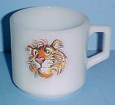 Anchor Hocking FIRE KING Glass Esso Tiger Mug Anchor Hocking FIRE KING Glass Esso Tiger Mug