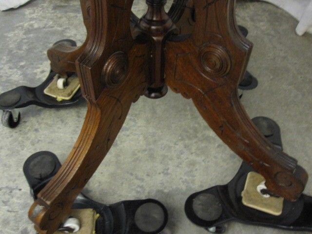 Antique Eastlake Lamp Table Granite Top X Stretcher Base Very Nice Condition Antique Eastlake Lamp Table Granite Top X Stretcher Base Very Nice Condition