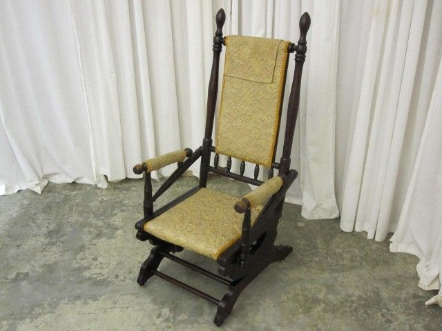 1800s Eastlake Style Glider Rocking Chair Upholstered Seat Xnice Cond