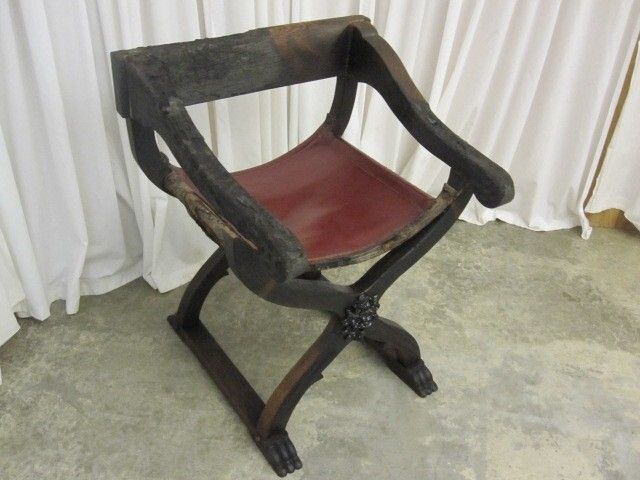 Antique 1800's Chair from Mexico Sling Seat Empire Style Great Pattern Chair SEE Antique 1800's Chair from Mexico Sling Seat Empire Style Great Pattern Chair SEE