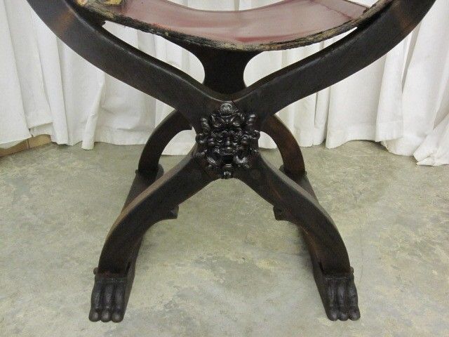 Antique 1800's Chair from Mexico Sling Seat Empire Style Great Pattern Chair SEE Antique 1800's Chair from Mexico Sling Seat Empire Style Great Pattern Chair SEE