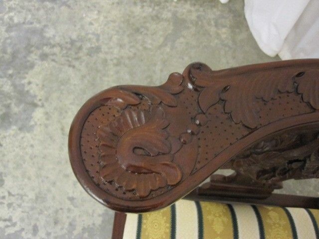 Antique Corner Buffet or Roundabout Chair Empire Revival Style w Face & Urns Antique Corner Buffet or Roundabout Chair Empire Revival Style w Face & Urns