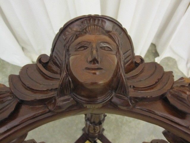 Antique Corner Buffet or Roundabout Chair Empire Revival Style w Face & Urns Antique Corner Buffet or Roundabout Chair Empire Revival Style w Face & Urns