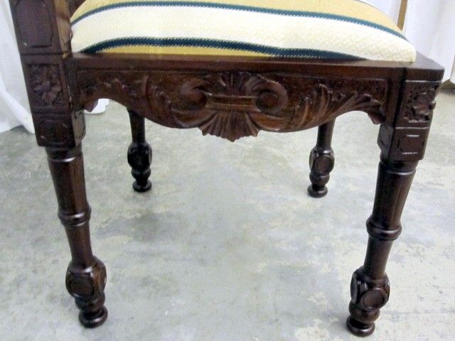 Antique Corner Buffet or Roundabout Chair Empire Revival Style w Face & Urns Antique Corner Buffet or Roundabout Chair Empire Revival Style w Face & Urns