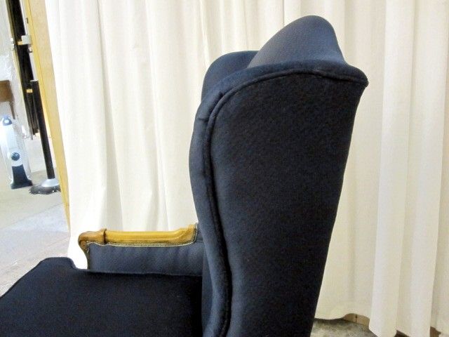 Antique Wing Back Chair Maple Trim w Fresh Upholstery Elegant Style MUST SEE IT Antique Wing Back Chair Maple Trim w Fresh Upholstery Elegant Style MUST SEE IT
