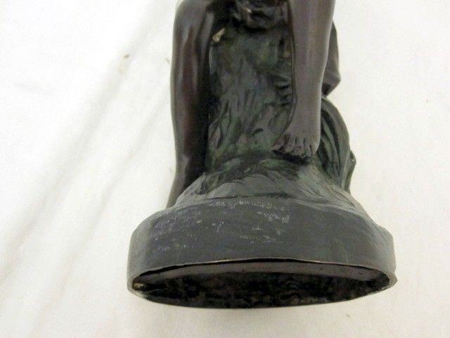 Antique Bronze 20th Century Fairy Sculpture Signed 22 Woody 15 ½" Tall Nice Con Antique Bronze 20th Century Fairy Sculpture Signed 22 Woody 15 ½" Tall Nice Con