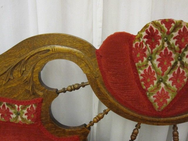 Antique 1800s Lounge Chaise Sofa Unfolds to Bed Extra Nice Oak & Upholstery NICE Antique 1800s Lounge Chaise Sofa Unfolds to Bed Extra Nice Oak & Upholstery NICE