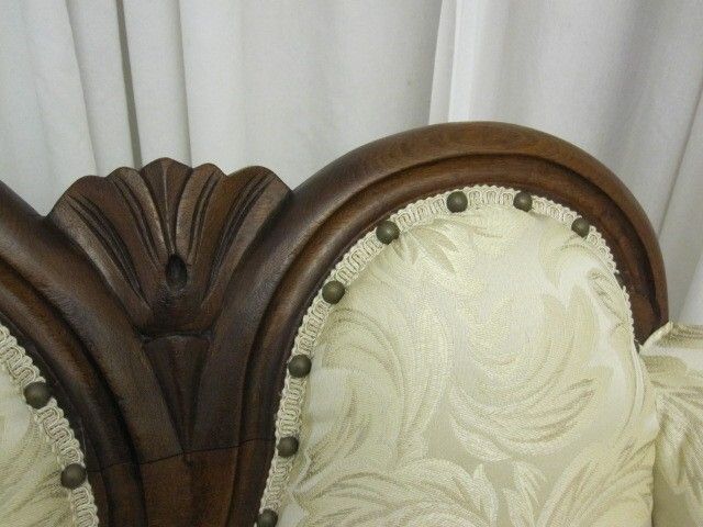 Antique Hollywood Nouveau Style Cameo Sofa w Fresh Upholstery BEAUTIFULLY DONE Antique Hollywood Nouveau Style Cameo Sofa w Fresh Upholstery BEAUTIFULLY DONE