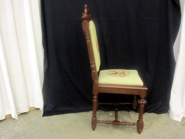 Antique Victorian Style Needlepoint Cushioned Side Chair Great Condition c1913 Antique Victorian Style Needlepoint Cushioned Side Chair Great Condition c1913