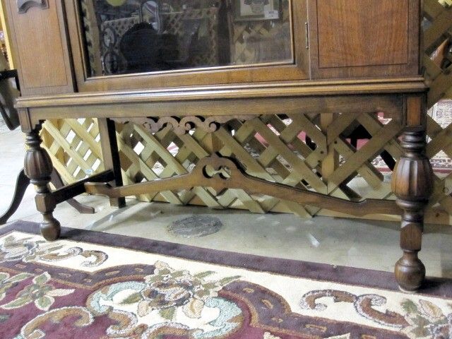 Antique China Hutch or Cabinet Walnut William and Mary Style XNice Antique China Hutch or Cabinet Walnut William and Mary Style XNice