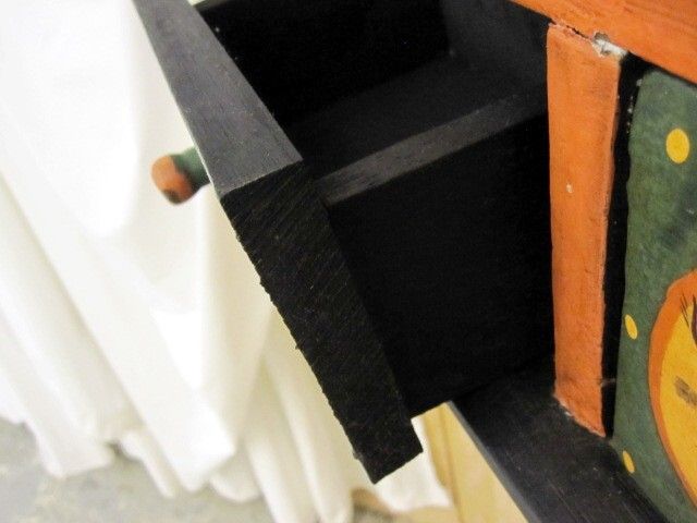Vintage Primitive Look Norwegian Style Painted Shelf w 3 Drawers Sun Moon Vintage Primitive Look Norwegian Style Painted Shelf w 3 Drawers Sun Moon